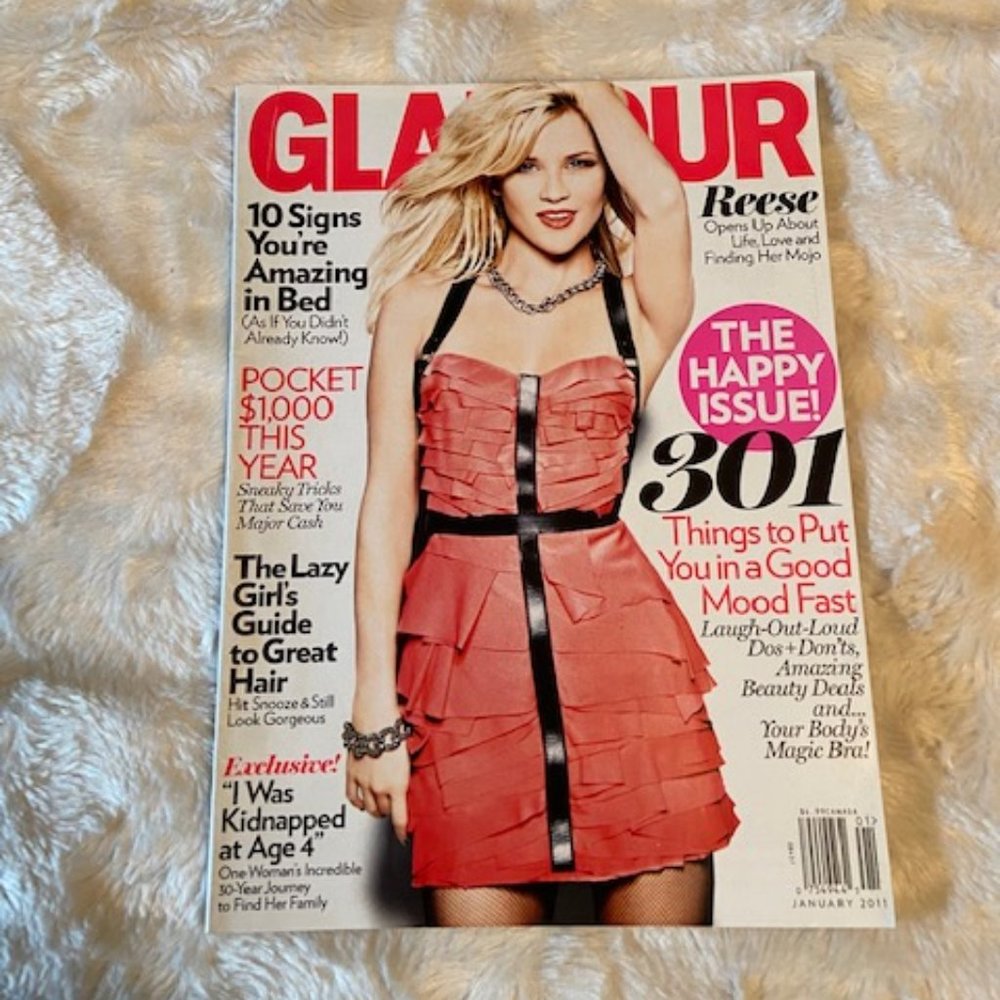 2/$45 Glamour Magazine January 2011 Reese Witherspoon Cover The Happy Issue